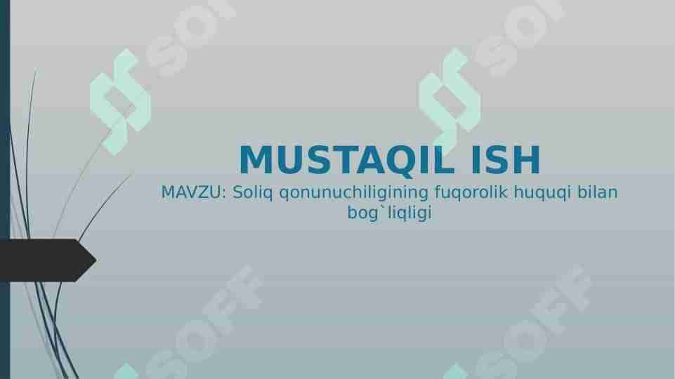 Soliq qonunuchiligining fuqorolik huquqi bilan bog`liqligi