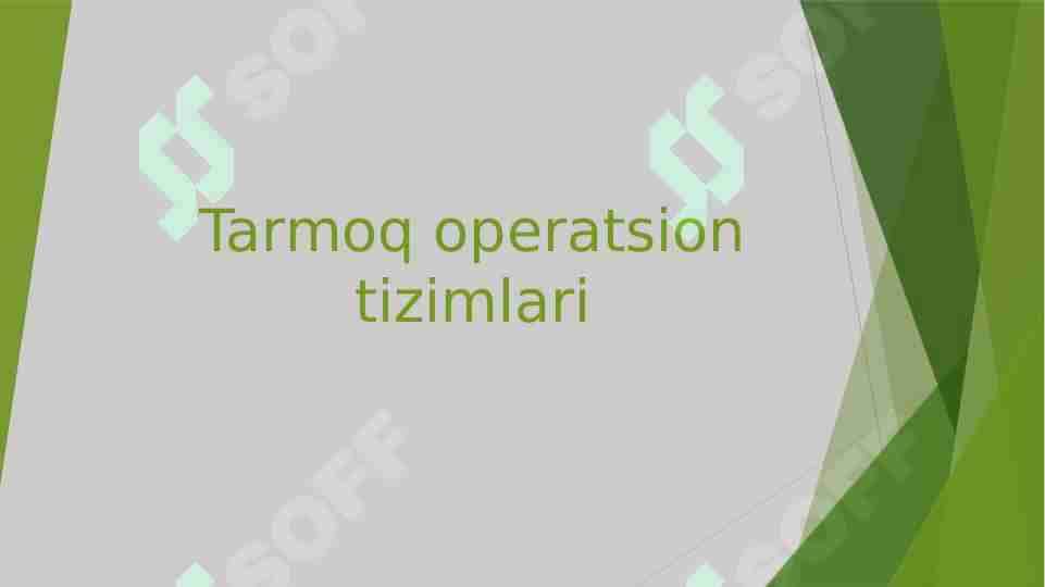 Tarmoq operatsion tizimlari