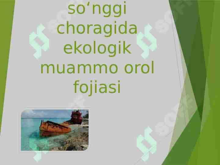 XX asrning soʻnggi choragida ekologik muammo orol fojiasi