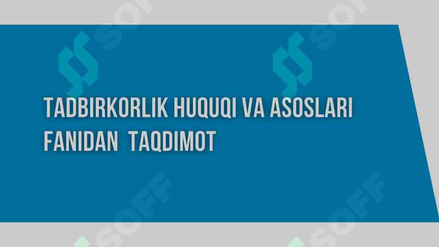 Yakka tartibdagi tadbirkorlik