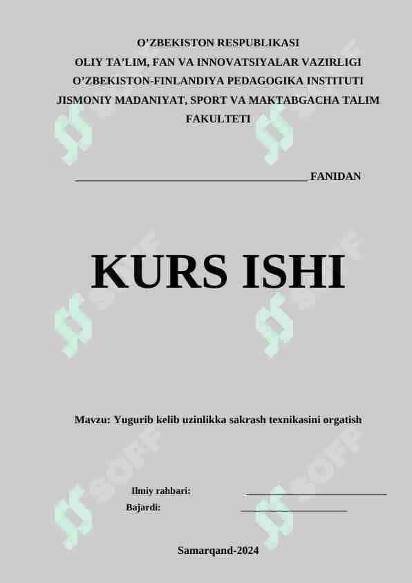 Yugurib kelib uzinlikka sakrash texnikasini orgatish