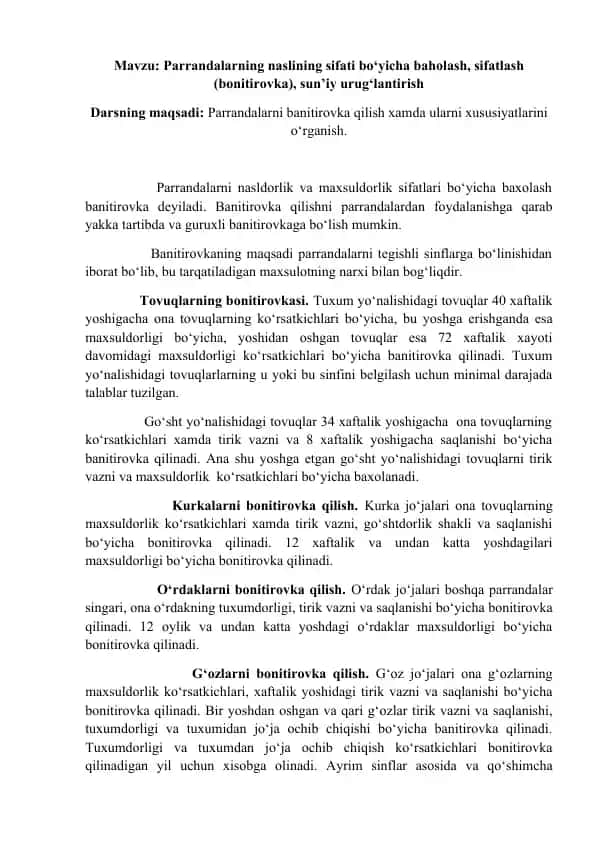 Tovuqlar va kurkalar