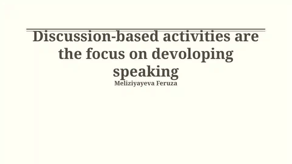 Discussion-based activities and assessment strategies