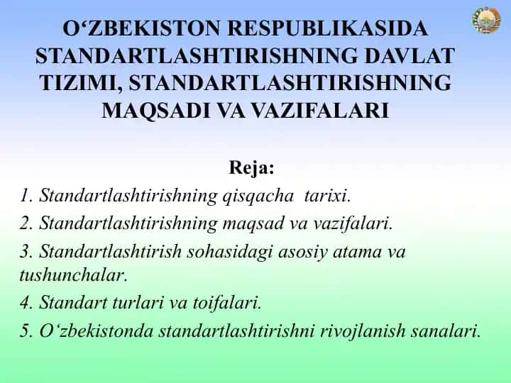 Standartlashtirishning Maqsadi va Vazifalari