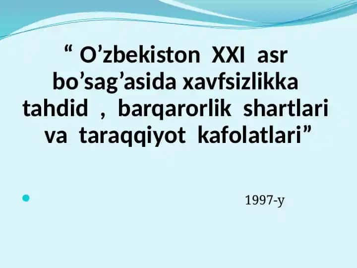 Xavfsizlik, barqarorlik va taraqqiyot folatlari