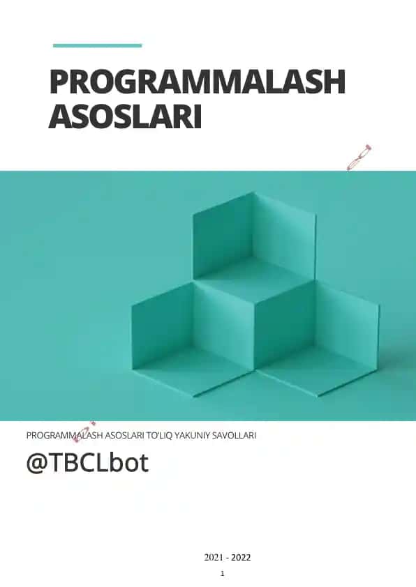 Programmalash asoslari