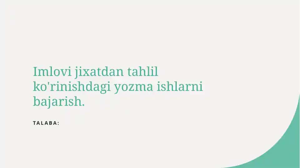 Imloviy yozma ishlarni tahlil qilish