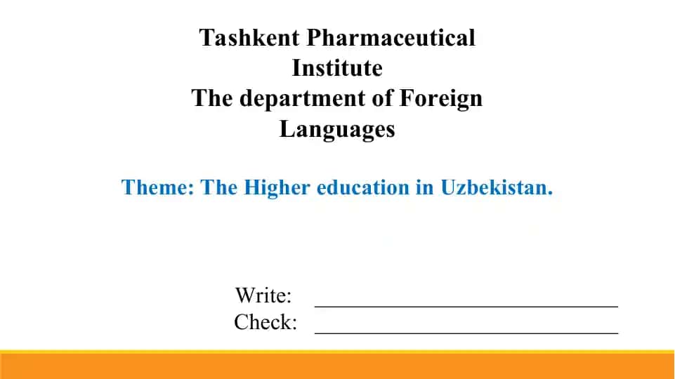 3.2. The Higher education in Uzbekistan. Taqdimot 12 bet
