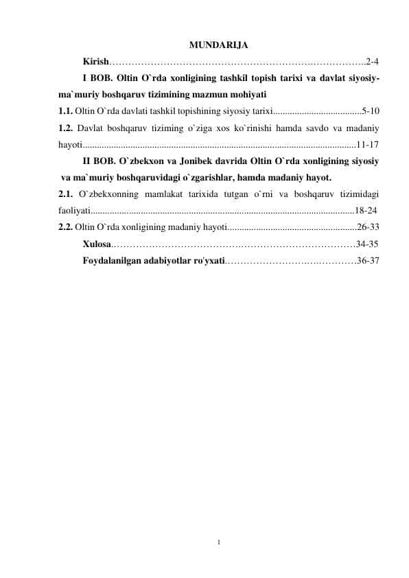 Oltin O'rda Xonligining Tarixi va Tadqiqi