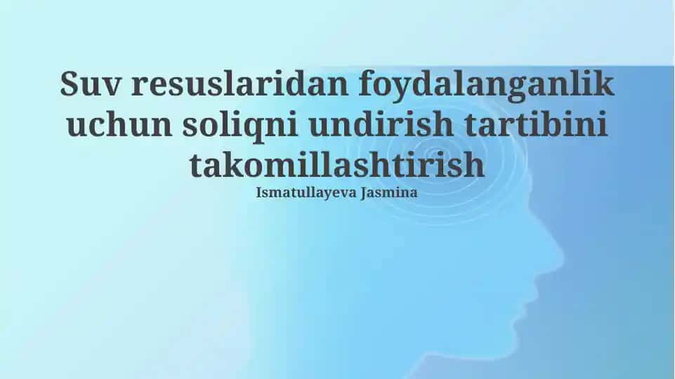 Soliqni undirish tartibini takomillashtirish