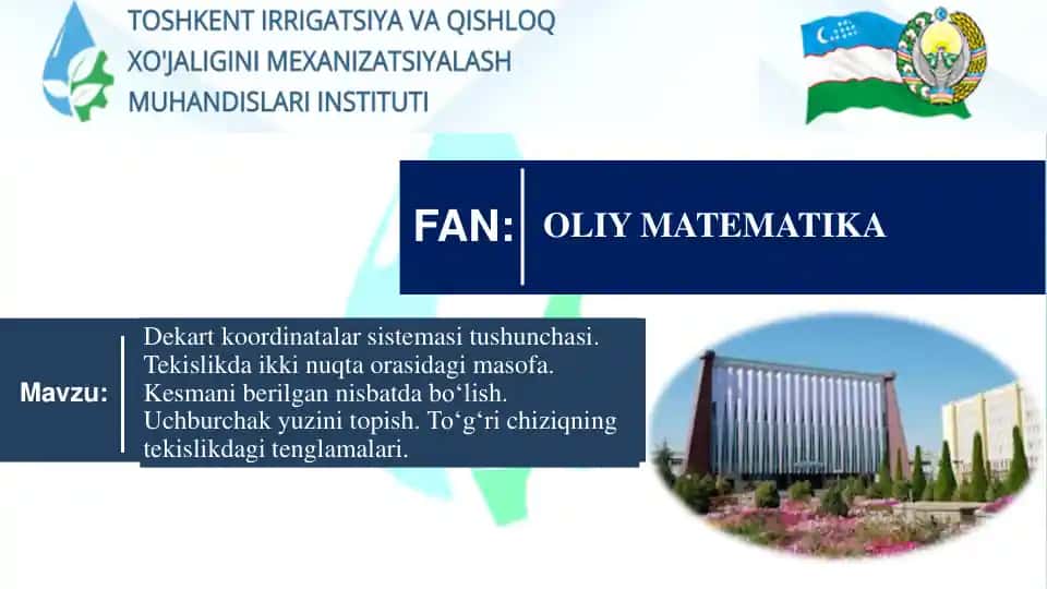 Dekart koordinatalar sistemasi tushunchasi