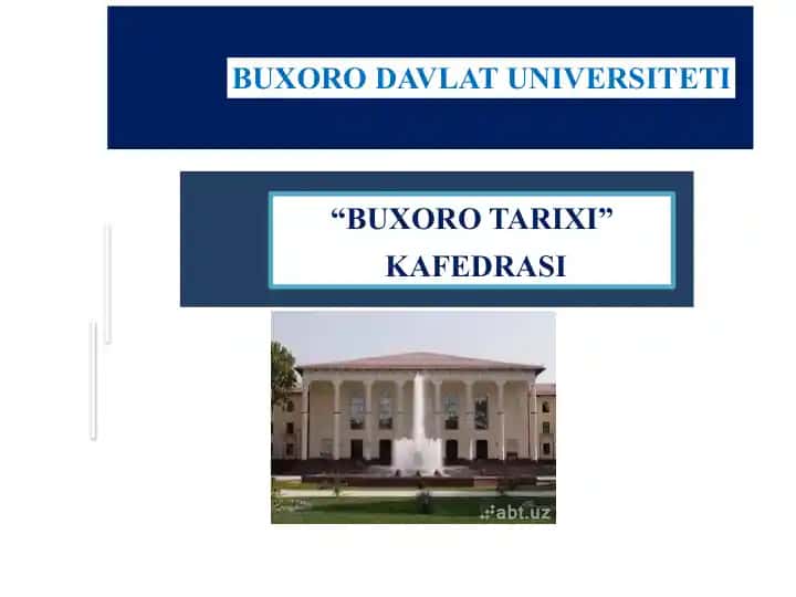 BUXORO TARIXI KAFEDRASI