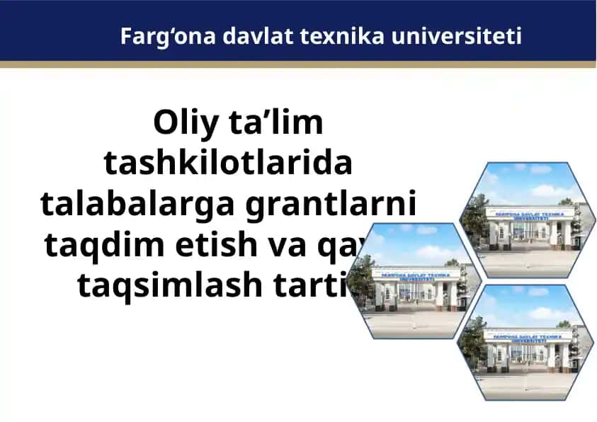 Ta’lim grantlarini taqdim etish va qayta taqsimlash