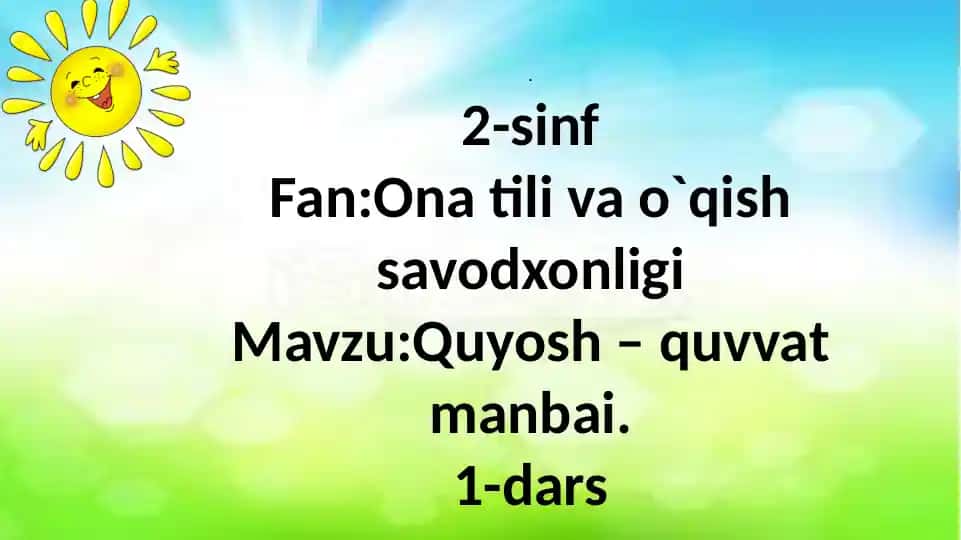 Quyosh – quvvat manbai