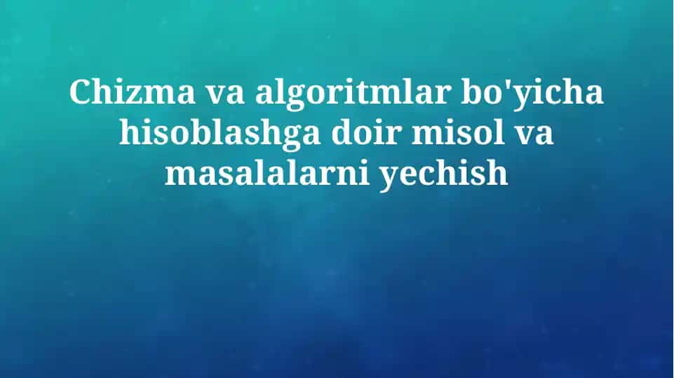 Hisoblash geometriyasi va algoritmlarga umumiy nazar
