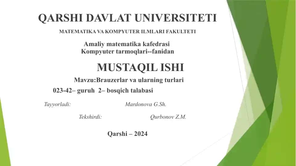 Brauzerlar va ularning turlari