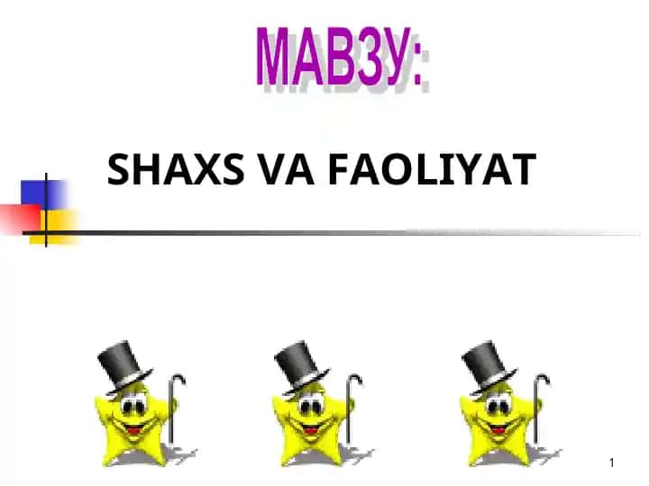 Shaxs va faoliyat