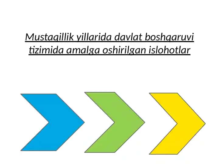 Mustaqillik yillarida davlat boshqaruvi tizimida amalga oshirilgan islohotlar