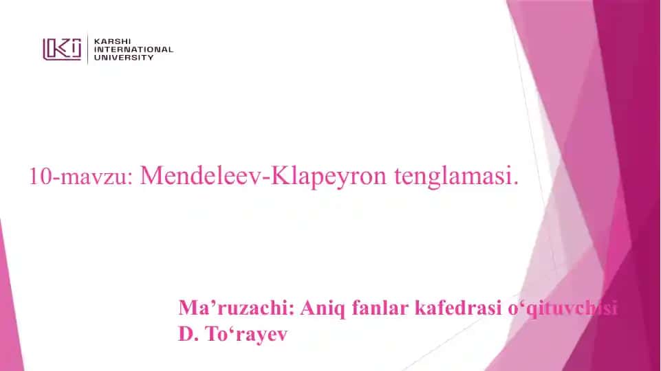 Mendeleev-Klapeyron tenglamasi