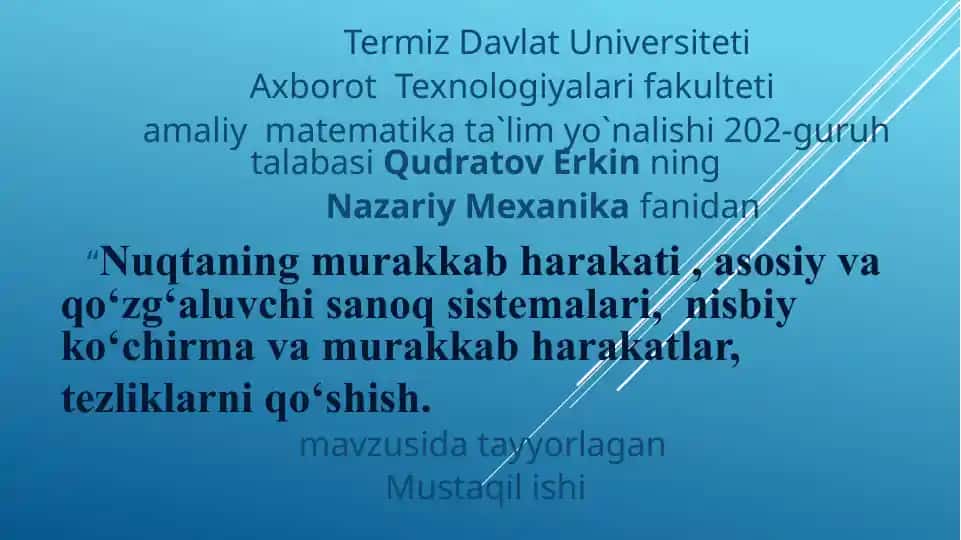 Nugta harakati va uning berilish usullari