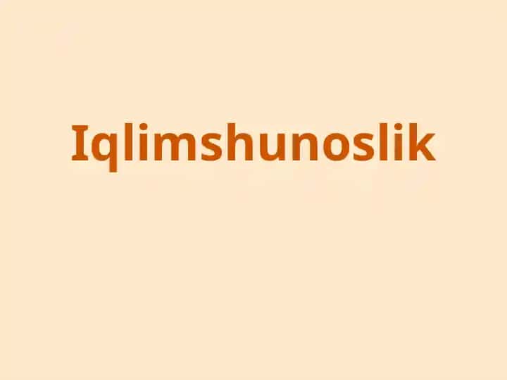 Iqlimshunoslik