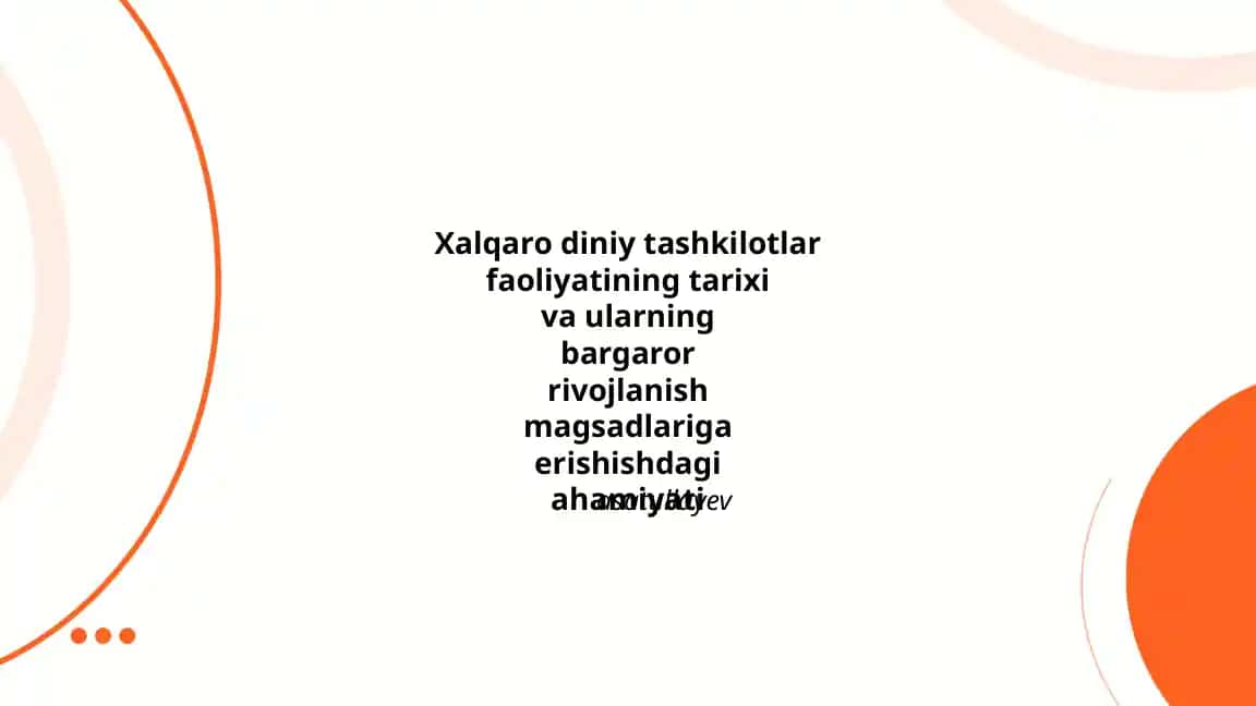 Xalqaro diniy tashkilotlar faoliyatining tarixi