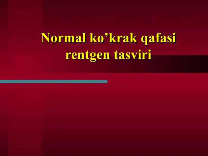 Ko'krak qafasi rentgen tasviri