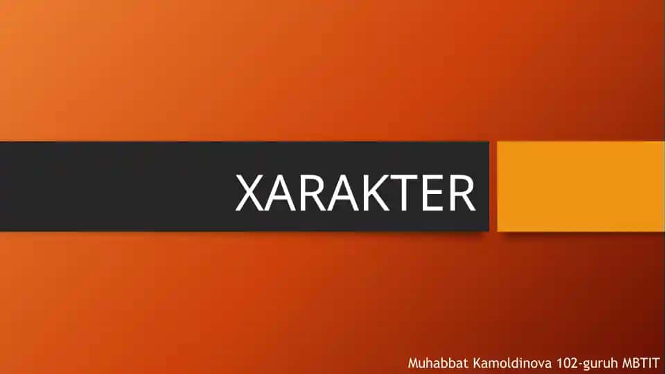 Xarakter