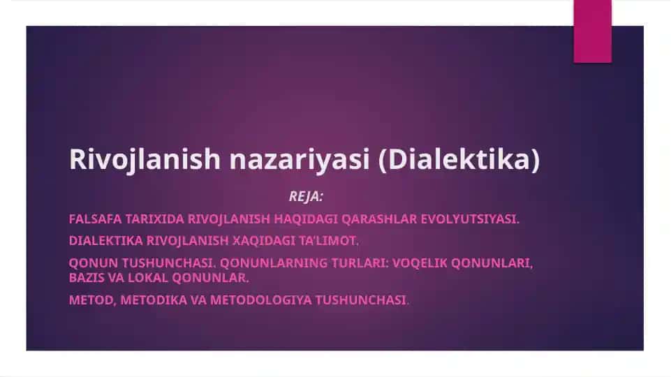 Rivojlanish nazariyasi (Dialektika)