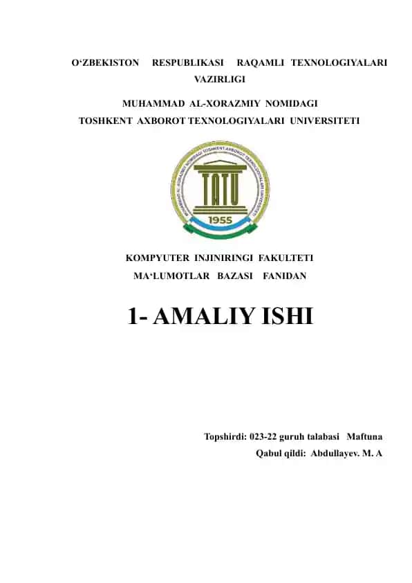 Ma'lumotlar bazasi loyihalash