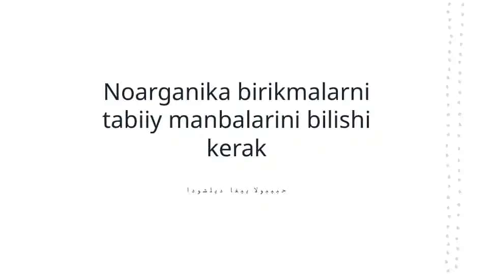 Noorganik birikmalar