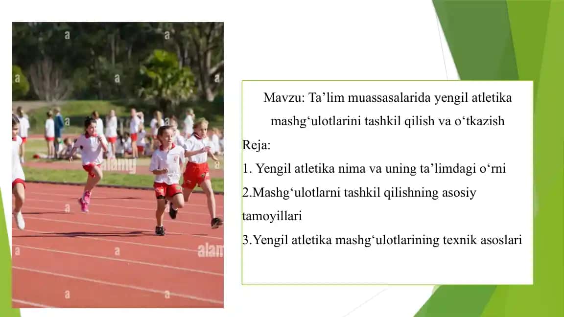 Ta’lim muassasalarida yengil atletika mashg‘ulotlarini tashkil qilish va o‘tkazish