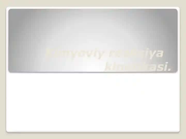 Kimyoviy reaksiya kinetikasi