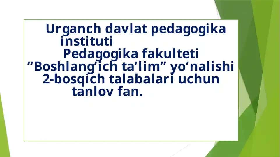 Pedagogika fanidan ushbu darslik