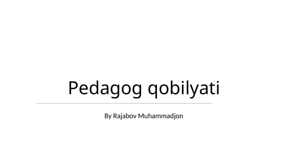 O'qitish Metodlari va Texnologiyalari