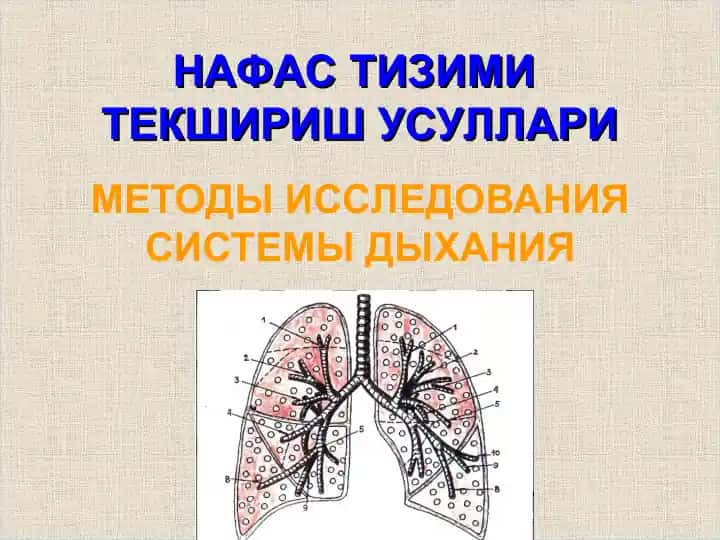 НАФАС ТИЗИМИ ТЕКШИРИШ УСУЛЛАРИ