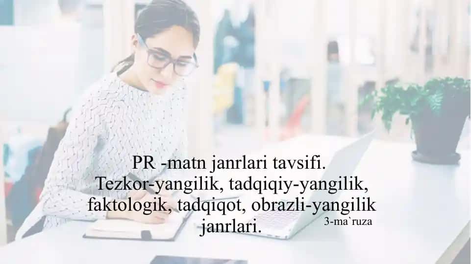 Public Relations matnlarining tavsifi