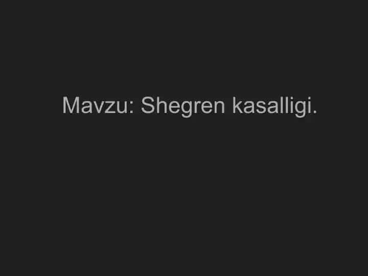 Shegren kasalligi