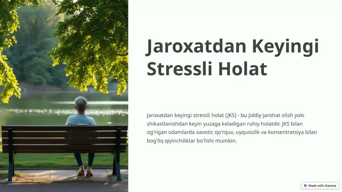 Jaroxatdan Keyingi Stressli Holat