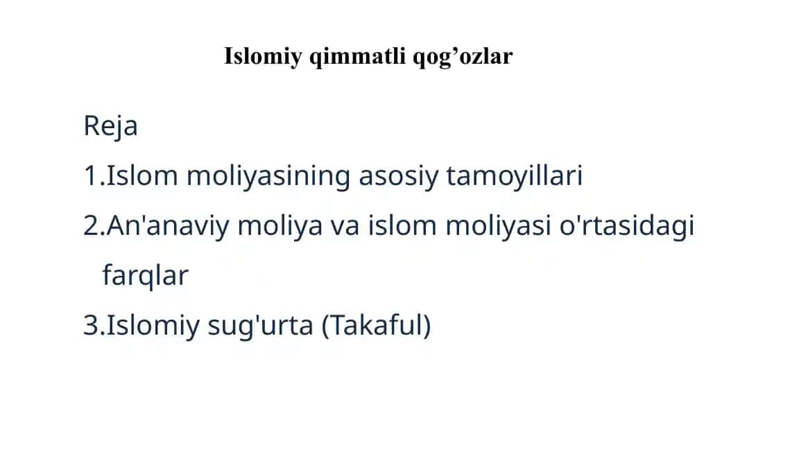 Islomiyqimmatliqog’ozlar