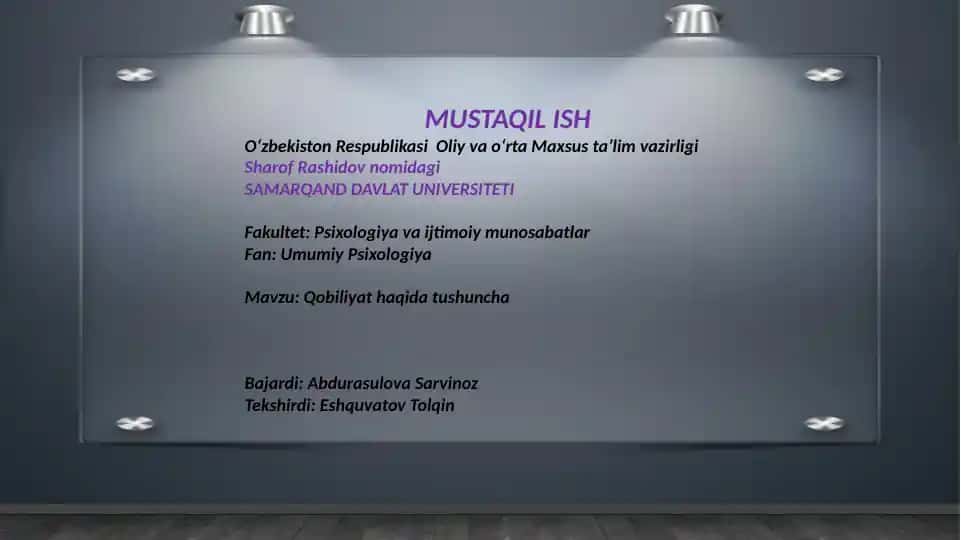 Qobiliyat haqida tushuncha