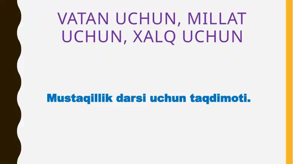 MUSTAQILLIK DARSI