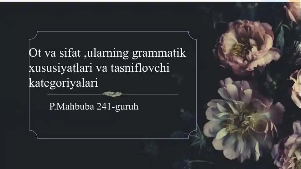 Ot va Sifatlar
