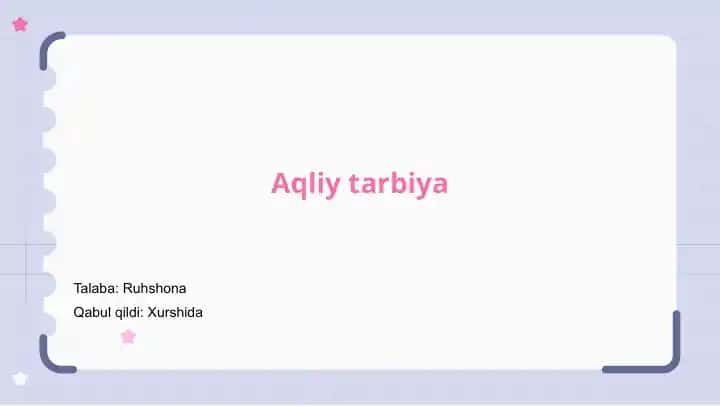 Aqliy tarbiya