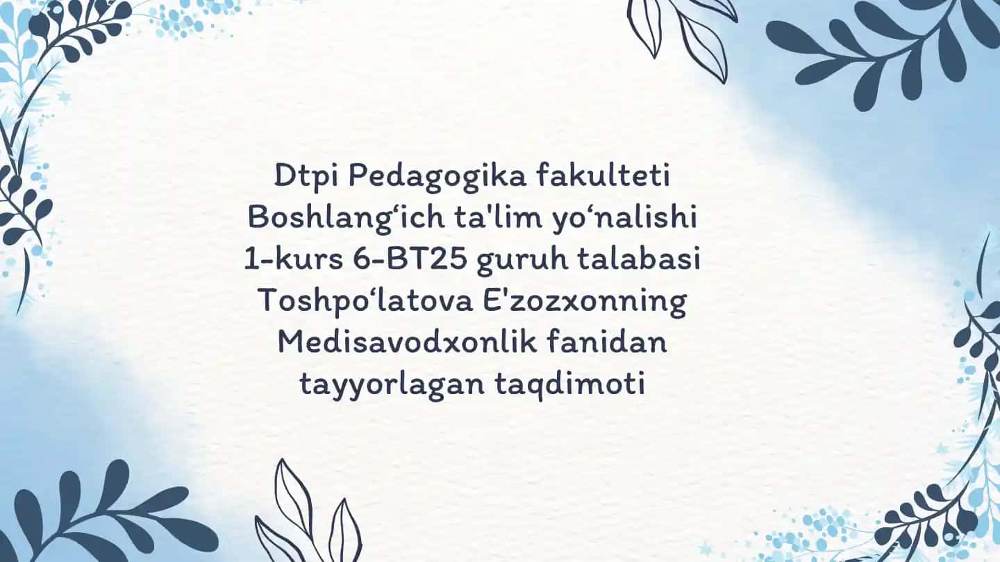 ''Media texnologiyalar kundalik hayotda''