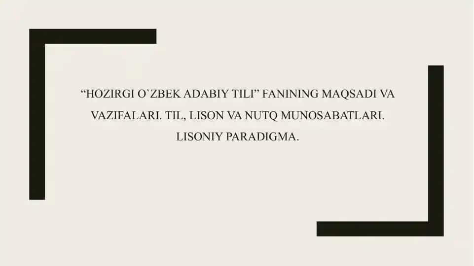 HOZIRGI O`ZBEK ADABIY TILI