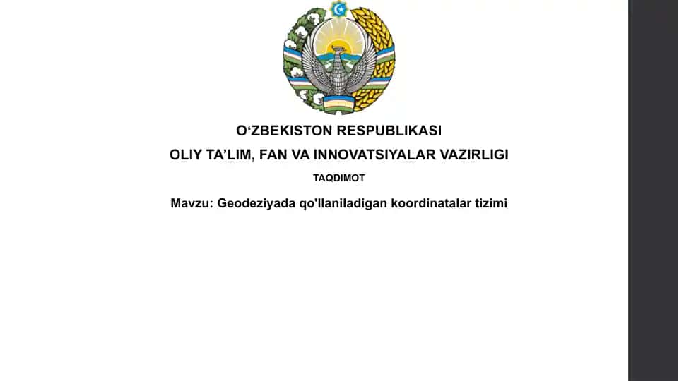 Geodeziyada qo'llaniladigan koordinatalar tizimlari