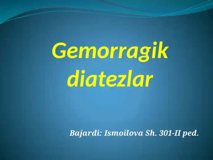 Gemorragik diatezlar