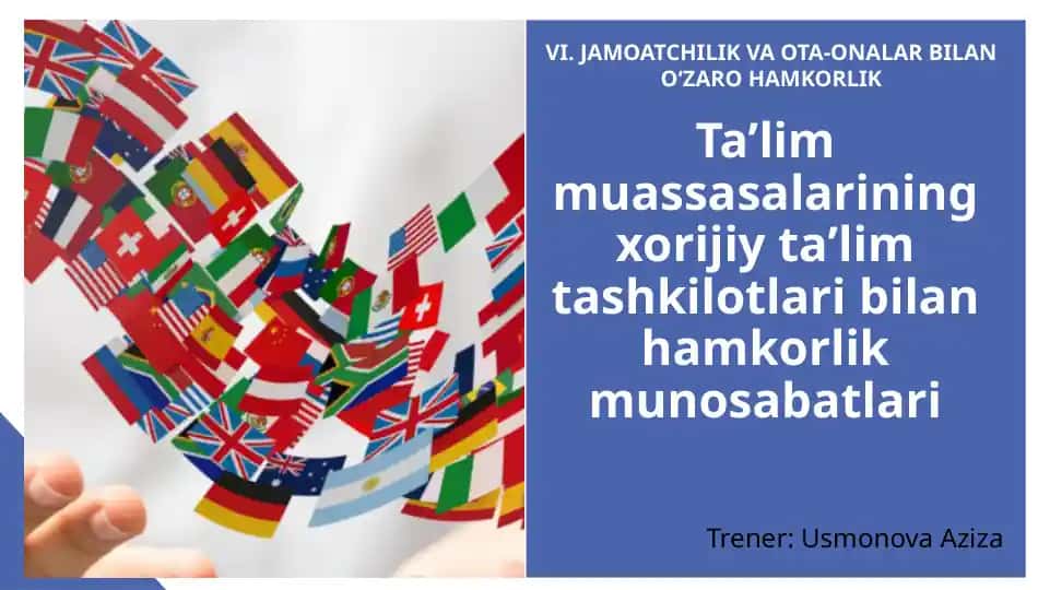 Xorijiy ta'lim tashkilotlari bilan hamkorlik munosabatlari