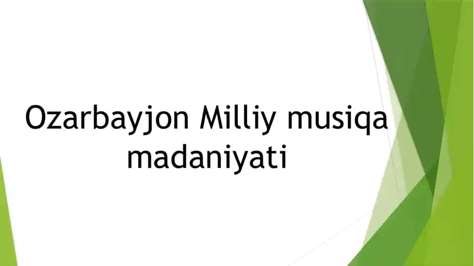 Ozarbayjon Milliy Musiqa Madaniyati